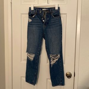 PacSun Dark/Medium Blue High Rise Straight Jean